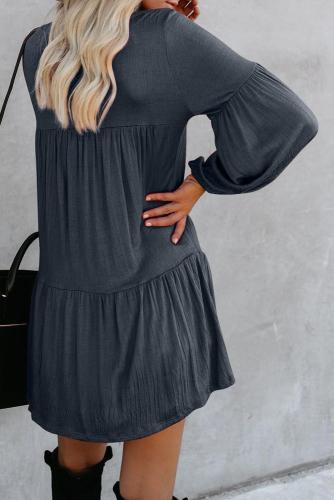 Blue Wanderlust Pocketed Tiered Tunic