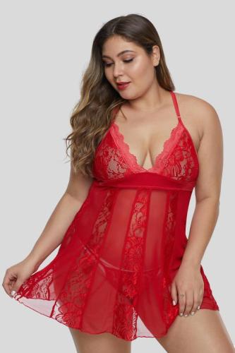 Red Kiss The Night Plus Size Lingerie