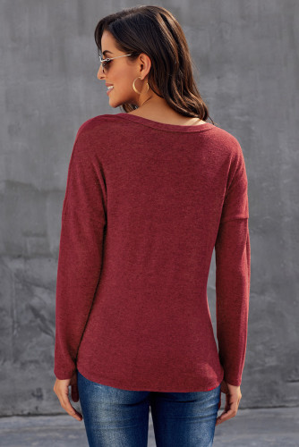 Red Dearly Loved Button Up Top