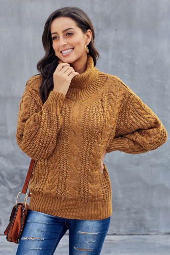 Yellow Chunky Turtleneck Sweater