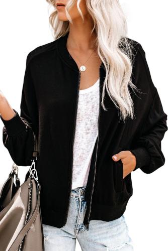 Black Too Soft Pocketed Bomber Jacket