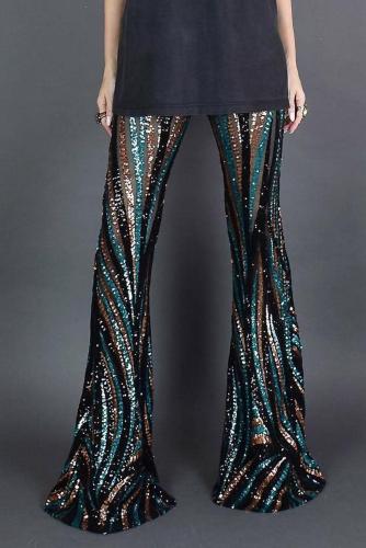 Black&Green Sequin Pants