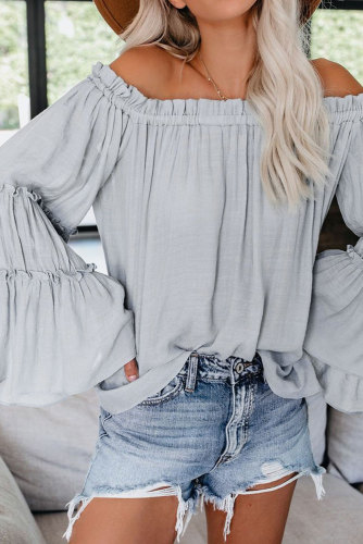 Sky Blue Trip Advisor Off The Shoulder Top