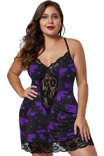 Multicolor Venecia Chemise with Lace Trim
