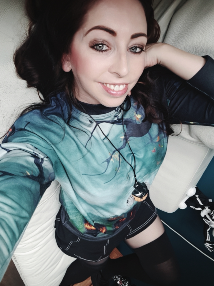 Green Halloween Element Print Sweatshirt