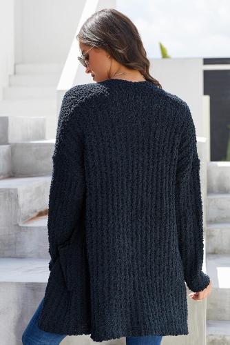 Black Pebble Beach Textured Cardigan