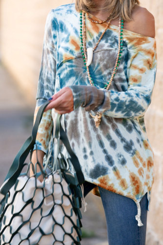 Multicolor Swirl Tie Dye Pullover Top