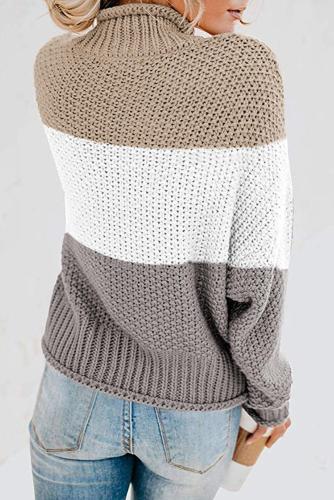 White Oversized Chunky Batwing Long Sleeve Turtleneck Sweater
