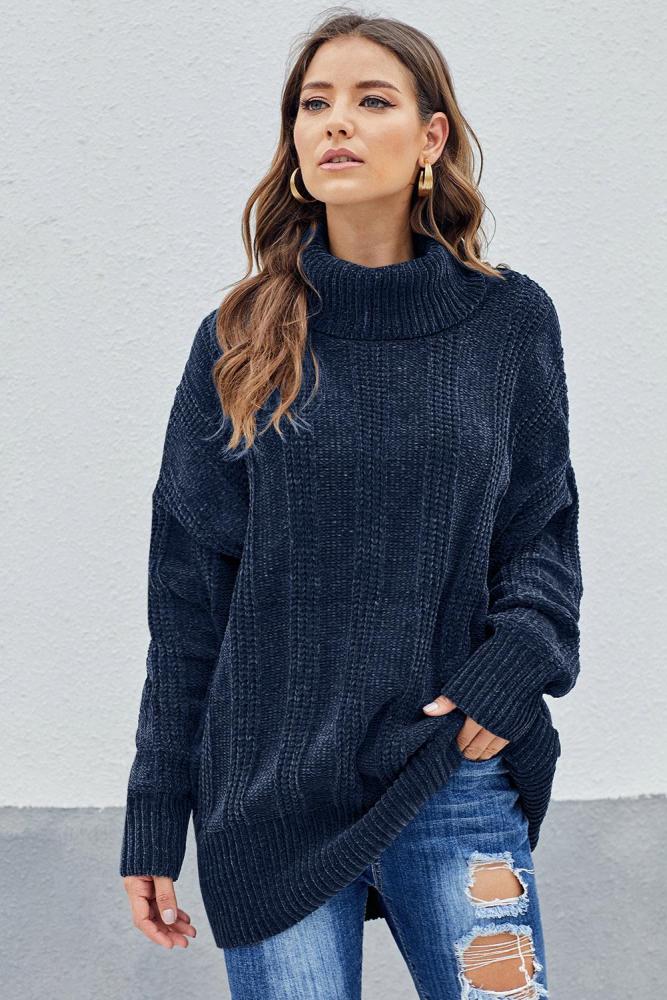 Blue Soft Chenille Sweater