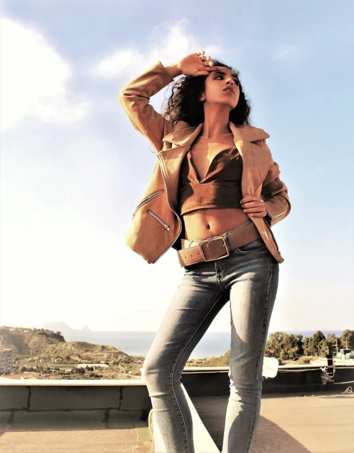 Khaki Zipped Notch Collar Short Jacket
