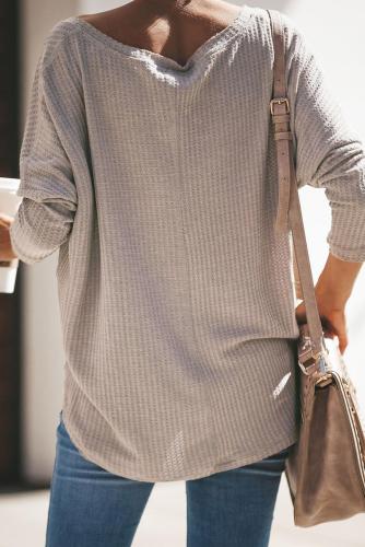Khaki Just Between Us Thermal Knit Top