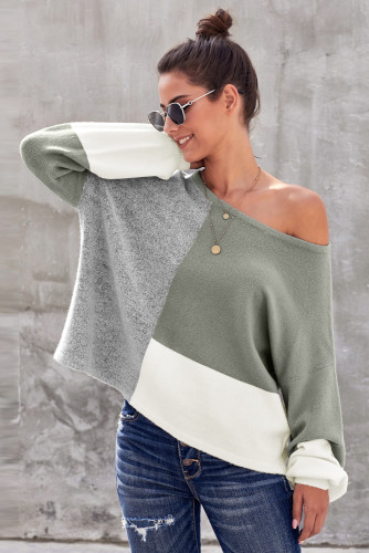 Gray Color Block Sweater