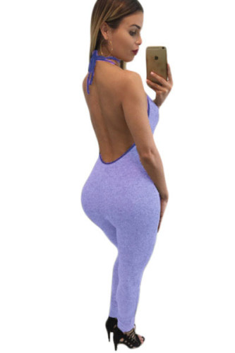 Purple Chase Open Back Lace-up Jumper