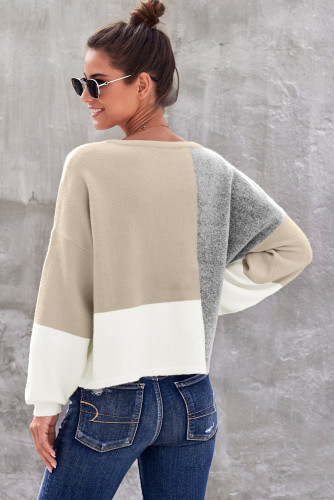 Apricot Color Block Sweater