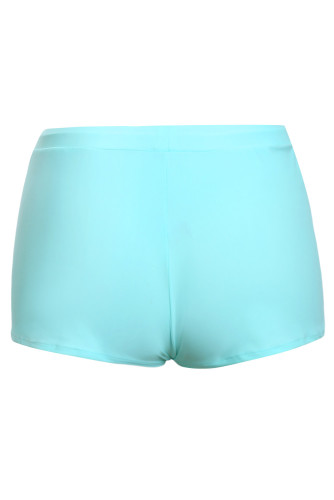 Solid Green Drawstring Waist Boyshort Beach Bottom