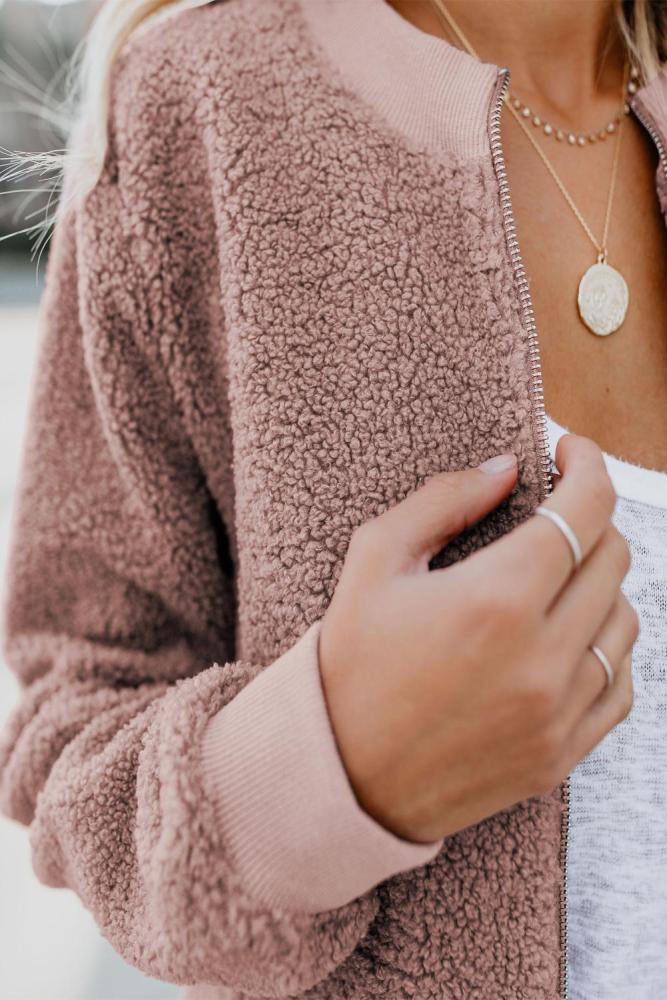 Pink Sugar Plum Fair Pocketed Sherpa Jacket