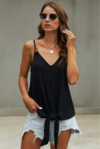 Black Quicksand Tortoiseshell Detailed Tie Tank