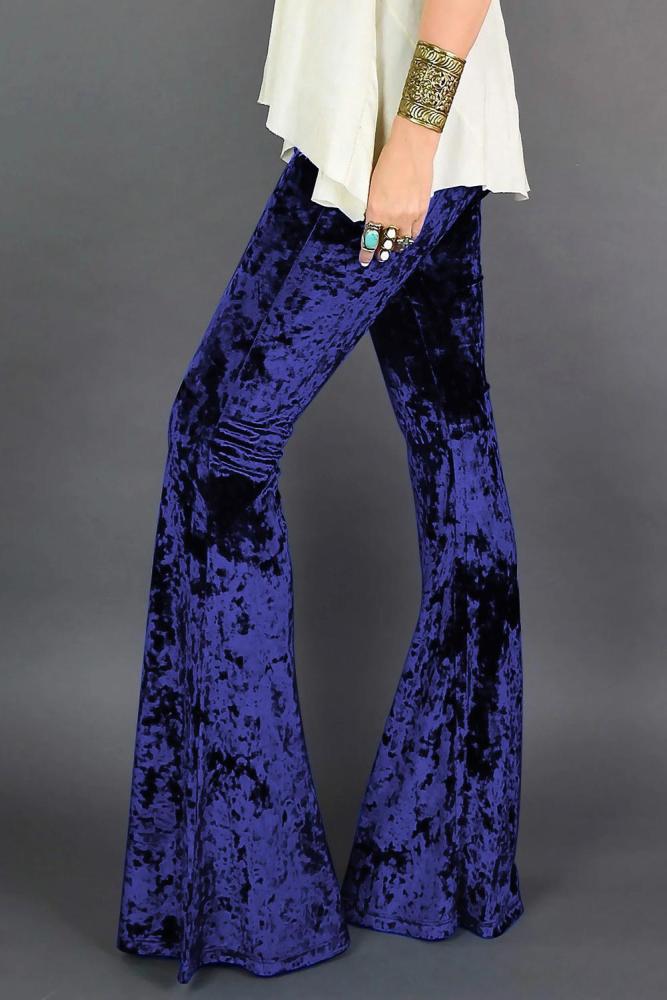 Cobalt Blue Flare Velvet Pants