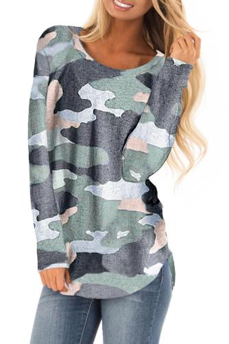 Khaki Stand For Something Camo Knit Top