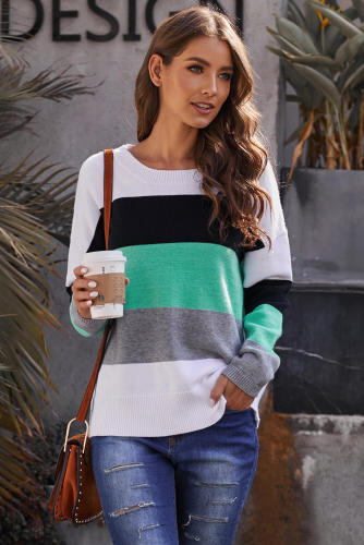 Green Catch Feels Colorblock Sweater