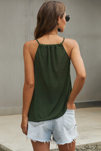 Green Quicksand Tortoiseshell Detailed Tie Tank