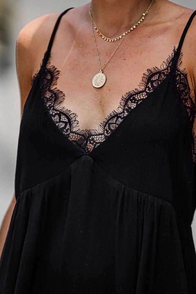 Black Lace Babydoll Dress