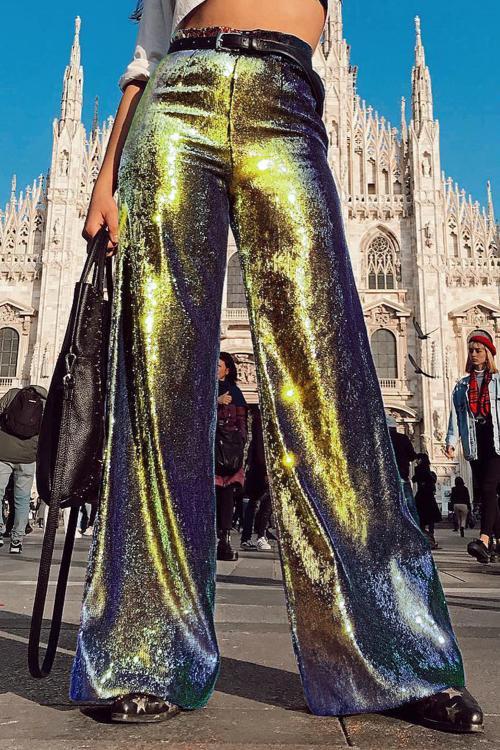High Waist Sequin Pants