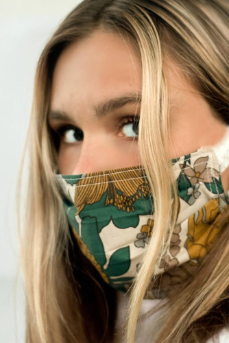 Yellow Floral Printed Protection Face Mask