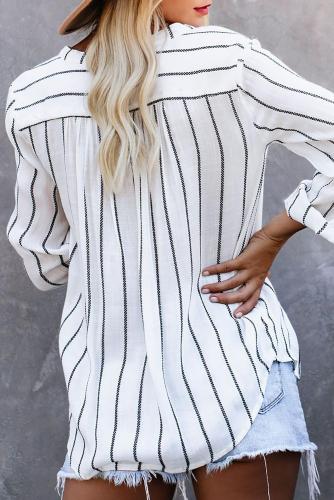 White Crisp Air Button Down Embroidered Top