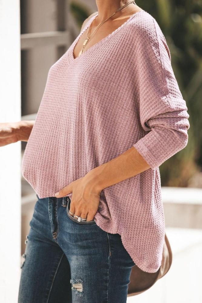 Red Just Between Us Thermal Knit Top