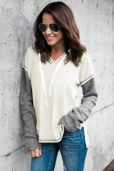Gray Clear As Day Contrast Hoodie