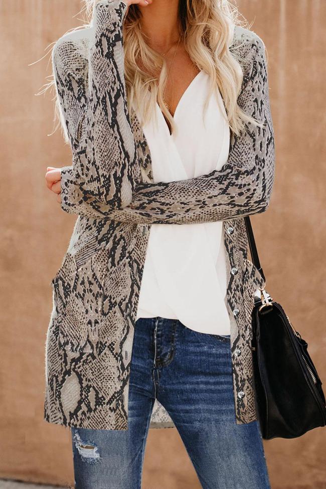 Multicolor Print Button Down Cardigan