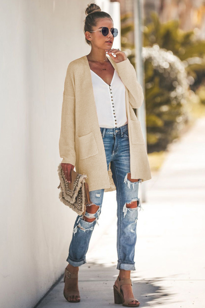 Apricot Maribelle Pocketed Cardigan
