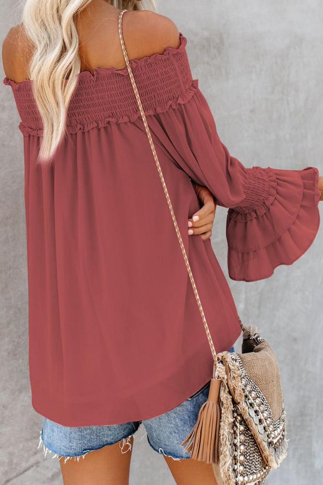 Red Longing For You Off The Shoulder Top