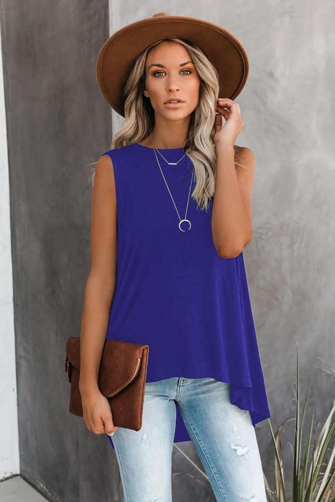 Blue When In Doubt Relaxed Tank Top