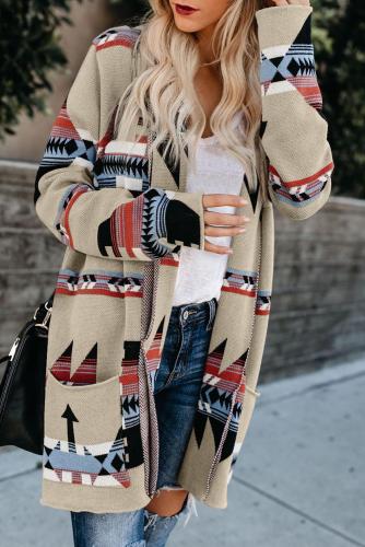 Winding Road Cotton Tribal Pocketed Cardigan