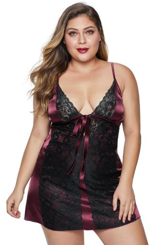 Red Lace Fetish Plus Size Babydoll