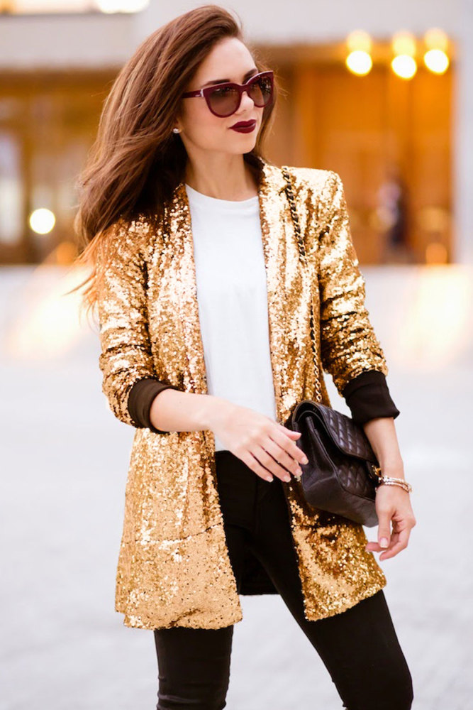 Gold Sequin Blazer