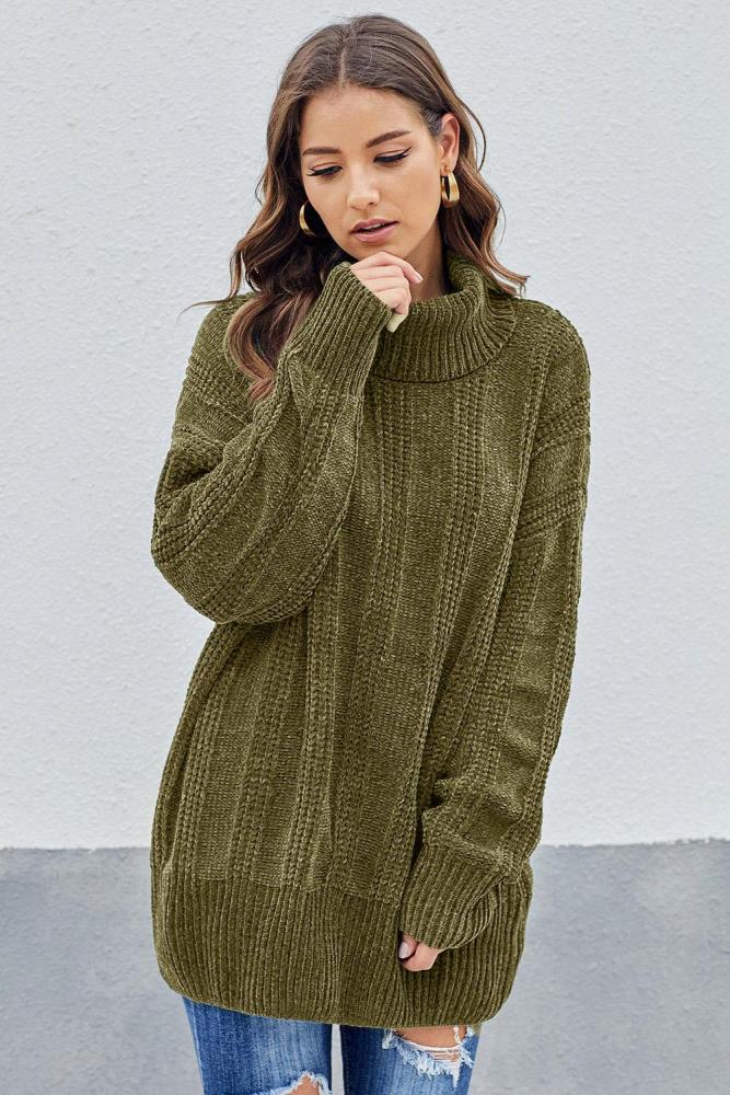 Green Soft Chenille Sweater