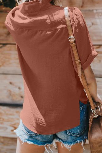 Rusty Crepe Drape Blouse