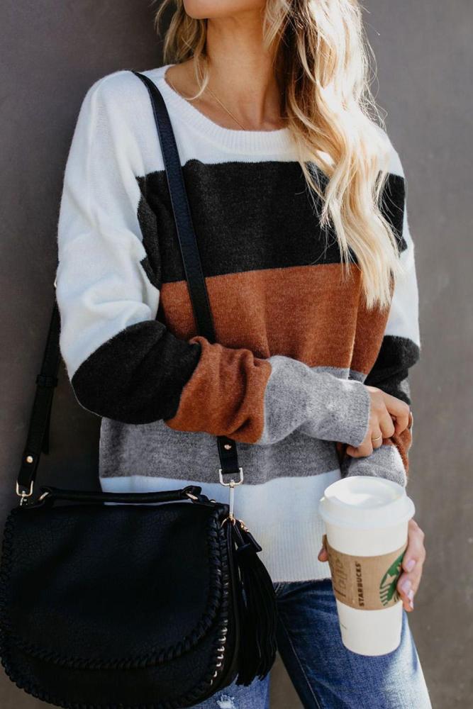 Gray Catch Feels Colorblock Sweater