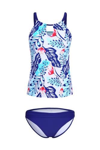 Plant Print 2pcs Tankini Swimsuit