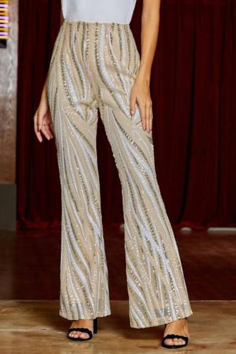 Apricot Swirl Sequin Kick Flare Pants