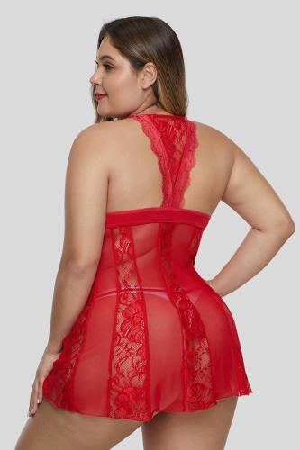 Red Kiss The Night Plus Size Lingerie