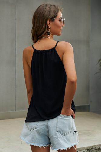 Black Quicksand Tortoiseshell Detailed Tie Tank