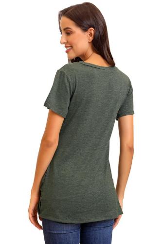 Green Short Sleeve Twist Detail T-shirt