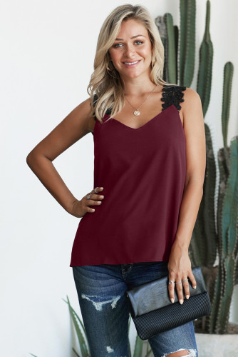 Burgundy Like An Angel Lace Cami Tank