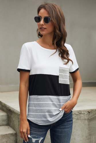 Black Right Here With Me Color Block Top
