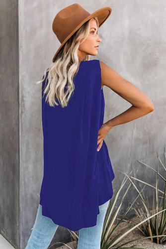 Blue When In Doubt Relaxed Tank Top