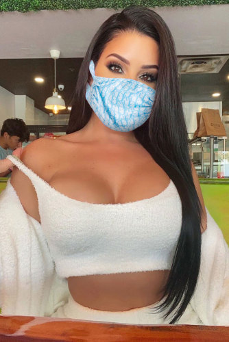 Sky Blue Print Face Mask